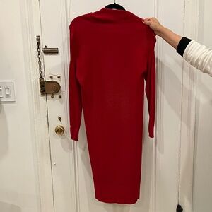 Club Monaco Vibrant Red Long Sleeve Dress